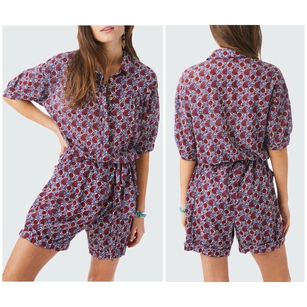 XiRENA Grady Romper Nichols Floral Cotton Belted